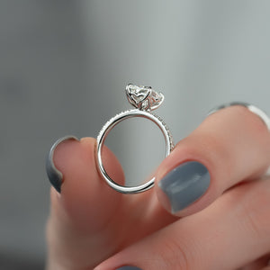 The Pave Alison Set With A 2 Carat Radiant Lab Diamond