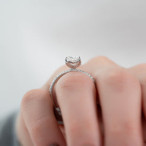 The Pave Alison Set With A 2 Carat Radiant Lab Diamond