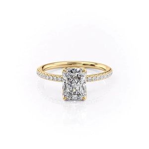 The Pave Alison Set With A 3.5 Carat Radiant Moissanite