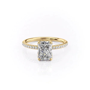 The Pave Alison Set With A Radiant Moissanite