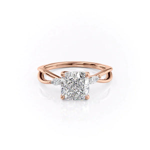 The Kelsey Set With A 3 Carat Cushion Lab Diamond