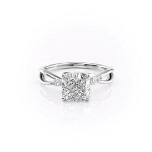 The Kelsey Set With A 3 Carat Cushion Lab Diamond
