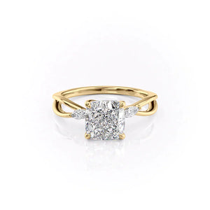 The Kelsey Set With A 1 Carat Cushion Lab Diamond