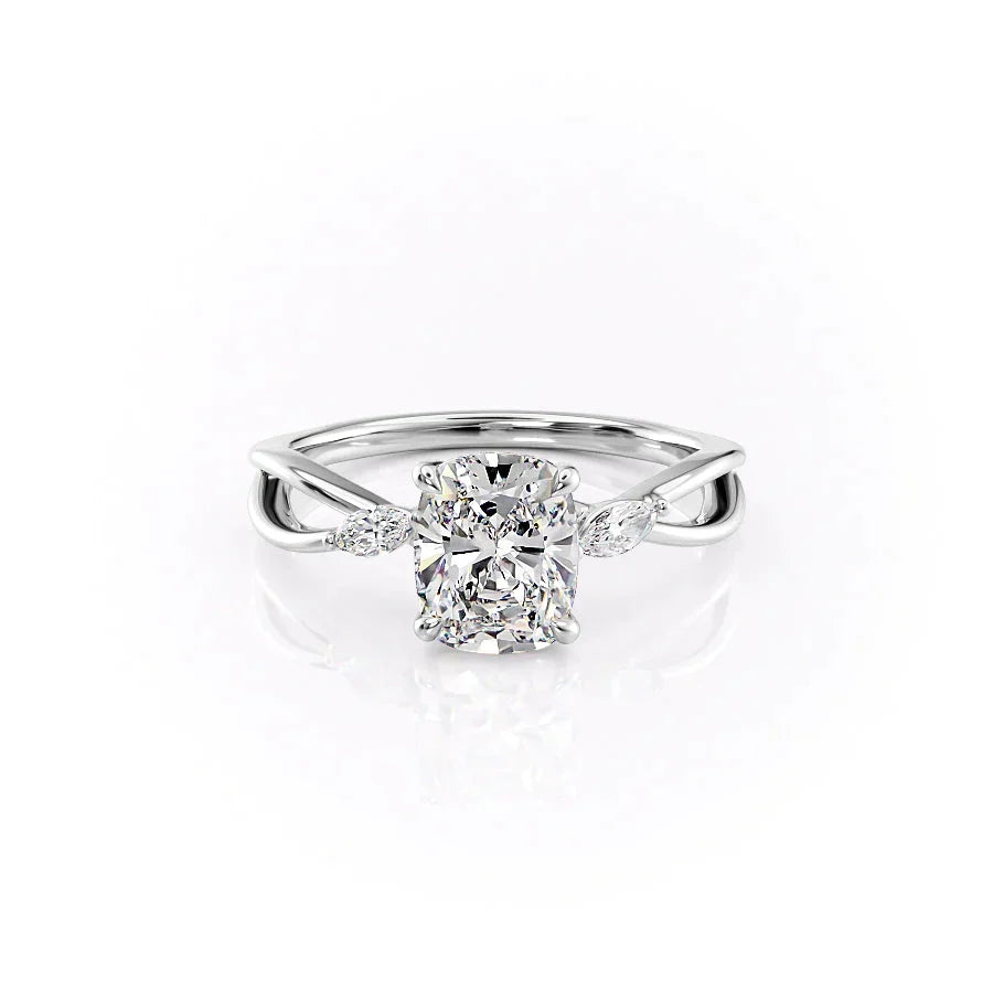 The Kelsey Set With A Elongated Cushion Moissanite