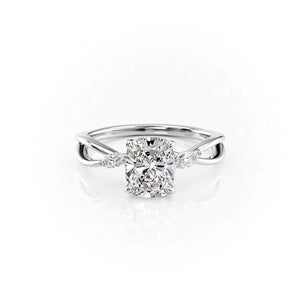 The Kelsey Set With A Elongated Cushion Moissanite