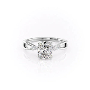 The Kelsey Set With A 1 Carat Elongated Cushion Lab Diamond