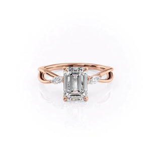 The Kelsey Set With A 2.5 Carat Emerald Lab Diamond