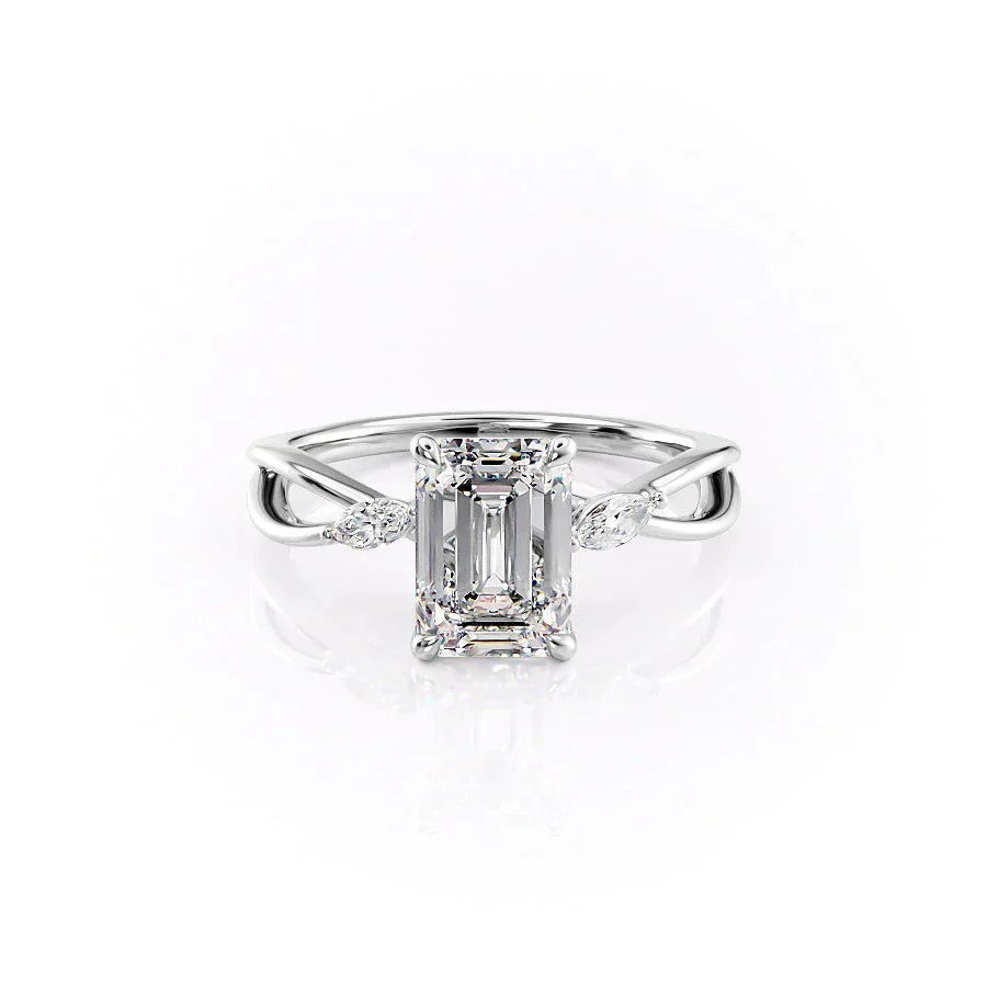 The Kelsey Set With A 1 Carat Emerald Lab Diamond