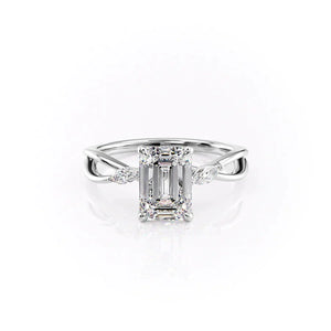 The Kelsey Set With A 1 Carat Emerald Lab Diamond