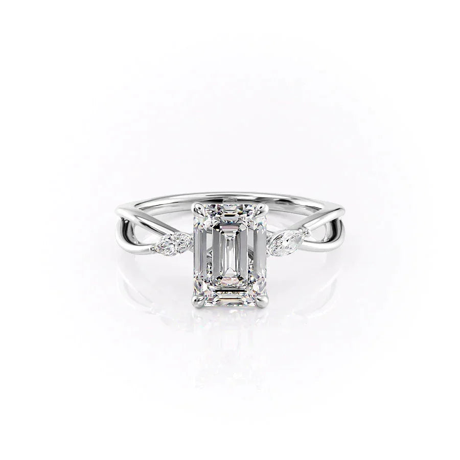 The Kelsey Set With A Emerald Moissanite