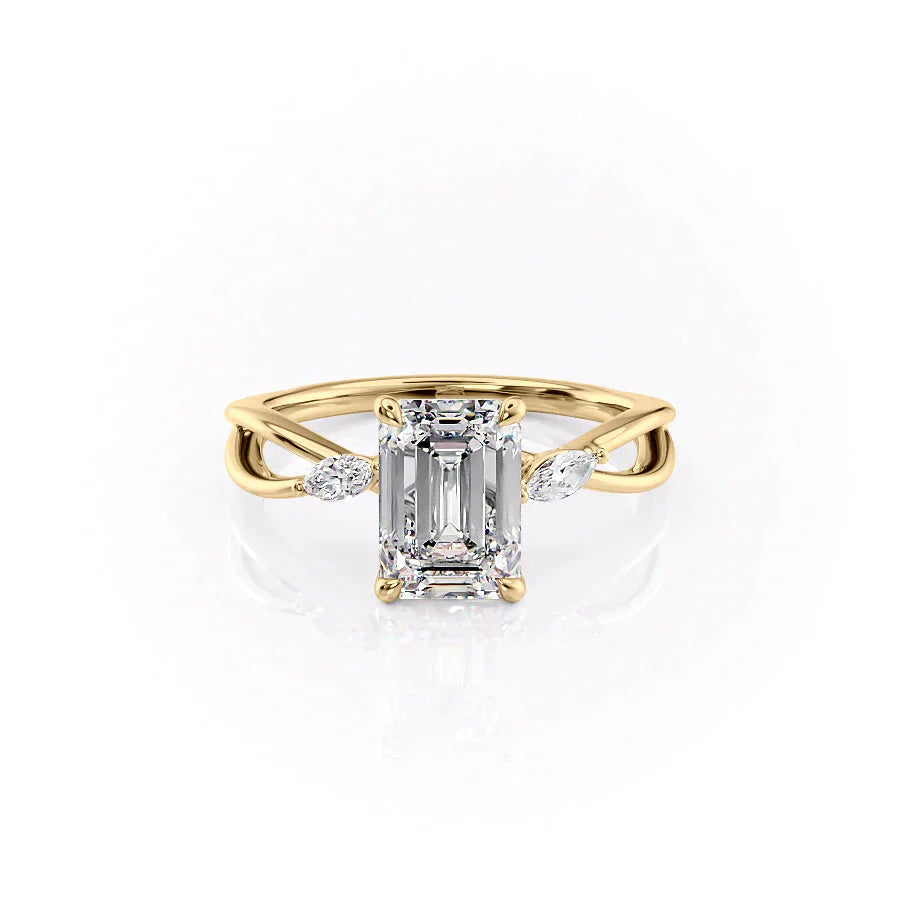 The Kelsey Set With A 1 Carat Emerald Lab Diamond