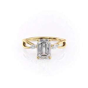 The Kelsey Set With A 3 Carat Emerald Lab Diamond