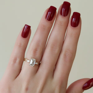 The Kelsey Set With A 3 Carat Emerald Lab Diamond