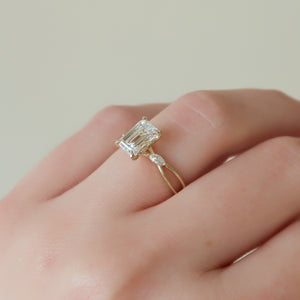The Kelsey Set With A 3 Carat Emerald Lab Diamond