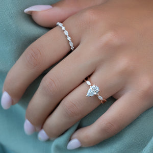 The Kelsey Set With A 2 Carat Pear Lab Diamond