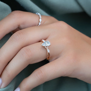 The Kelsey Set With A 2 Carat Pear Lab Diamond