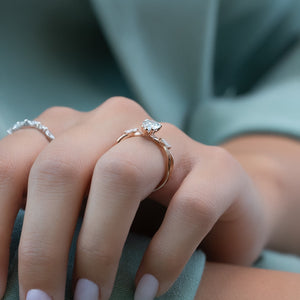 The Kelsey Set With A 2 Carat Pear Lab Diamond