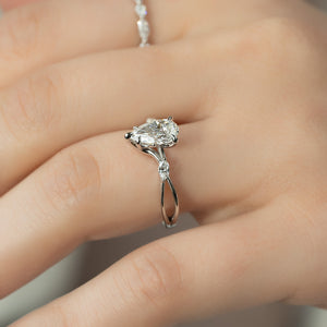 The Kelsey Set With A 3 Carat Pear Lab Diamond