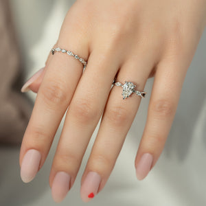 The Kelsey Set With A 3 Carat Pear Lab Diamond