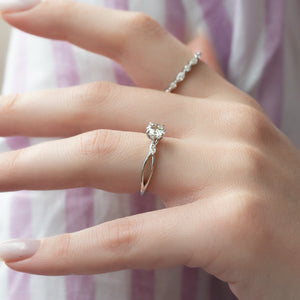 The Kelsey Set With A 2 Carat Round Lab Diamond