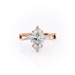 The Kelsey Set With A 1.5 Carat Marquise Moissanite