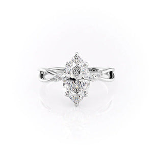 The Kelsey Set With A 1.5 Carat Marquise Moissanite