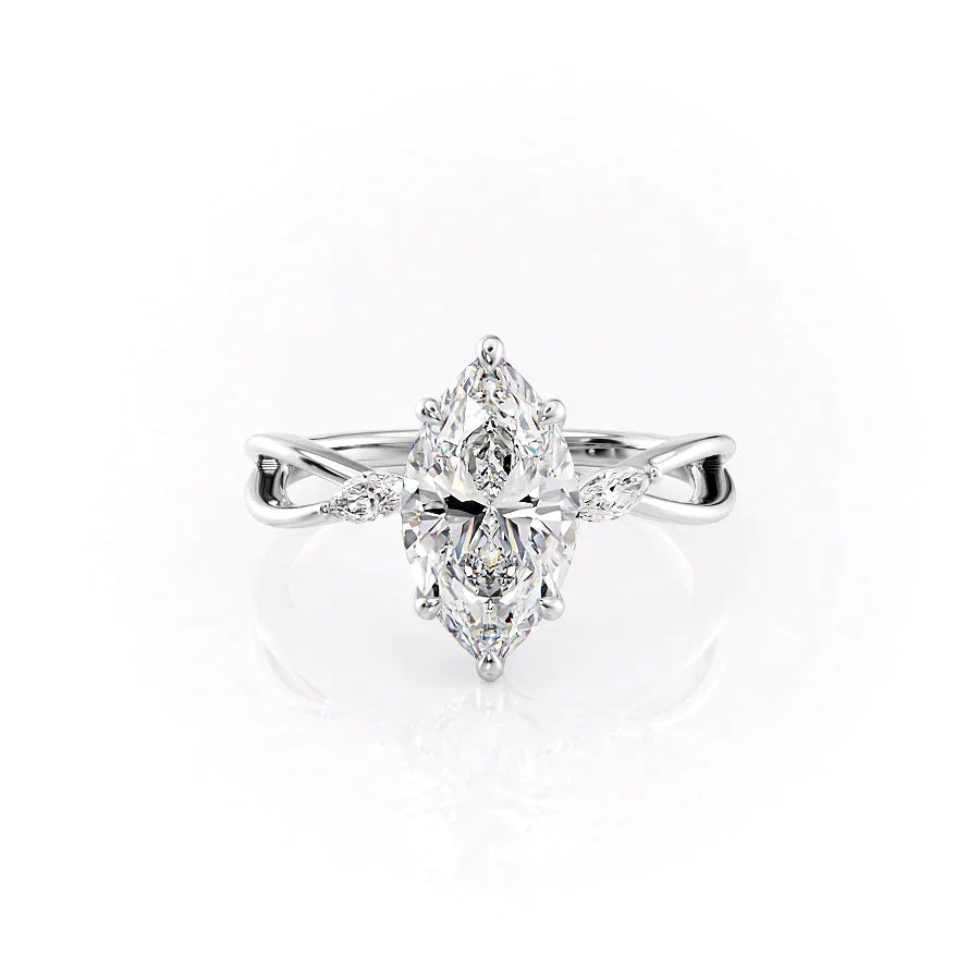 The Kelsey Set With A 3 Carat Marquise Lab Diamond