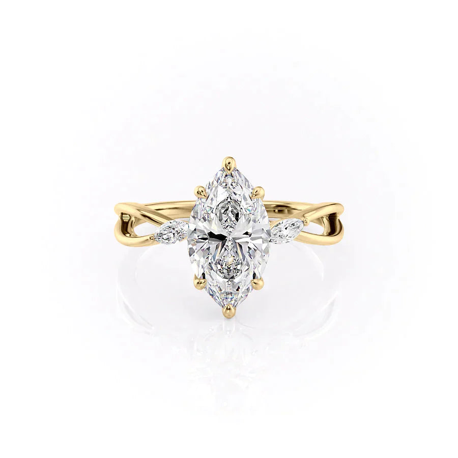 The Kelsey Set With A 2 Carat Marquise Lab Diamond