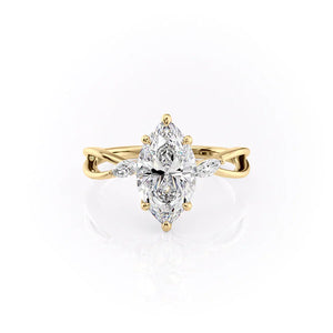 The Kelsey Set With A 1.5 Carat Marquise Moissanite