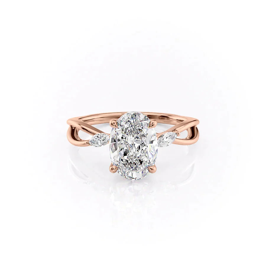 The Kelsey Set With A 3 Carat Oval Lab Diamond