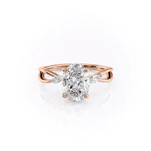 The Kelsey Set With A 1.5 Carat Oval Lab Diamond