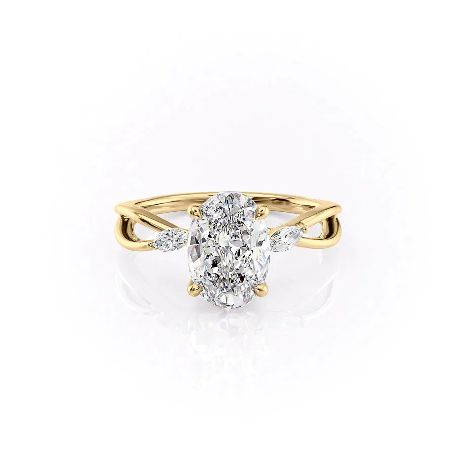 The Kelsey Set With A 2 Carat Oval Lab Diamond