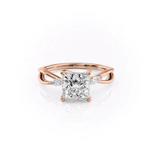 The Kelsey Set With A 1.5 Carat Princess Lab Diamond