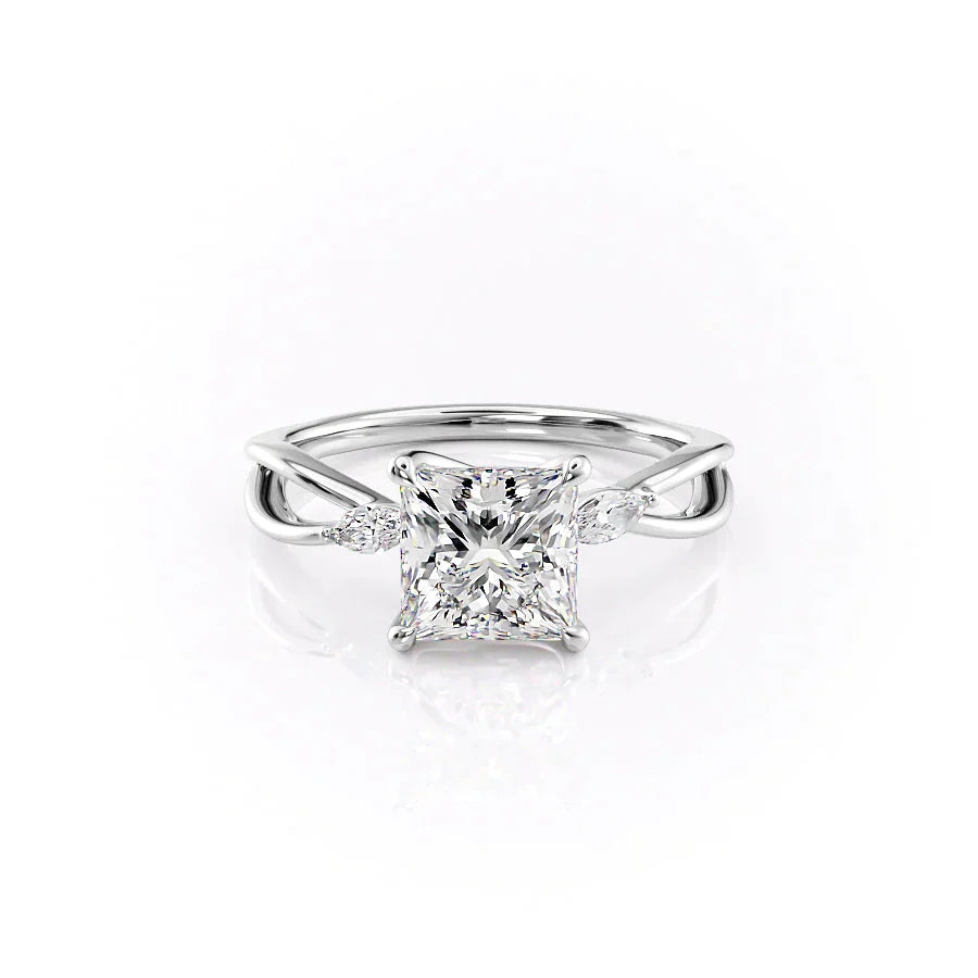 The Kelsey Set With A 1.5 Carat Princess Lab Diamond