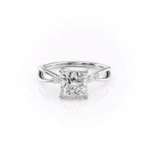 The Kelsey Set With A 1.5 Carat Princess Lab Diamond