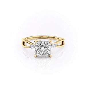 The Kelsey Set With A 1 Carat Princess Lab Diamond