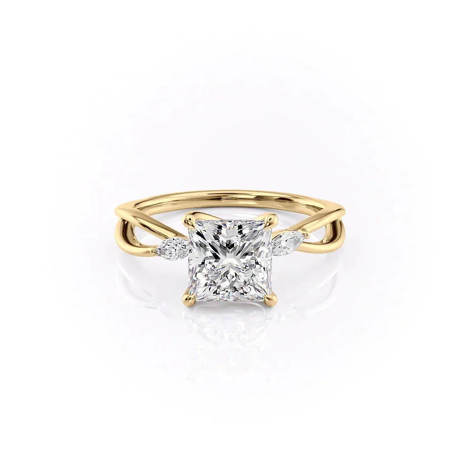 The Kelsey Set With A 1 Carat Princess Lab Diamond