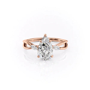 The Kelsey Set With A 1 Carat Pear Lab Diamond