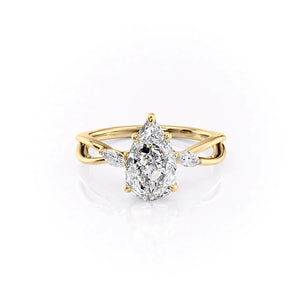The Kelsey Set With A 2 Carat Pear Lab Diamond