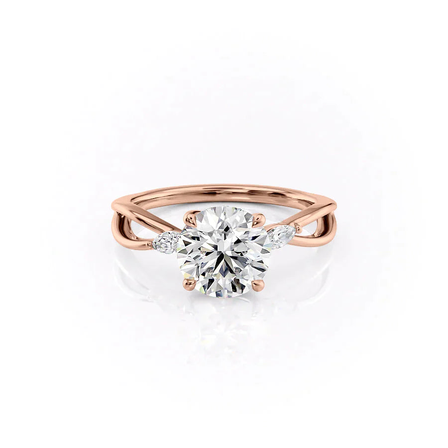 The Kelsey Set With A 2.5 Carat Round Lab Diamond
