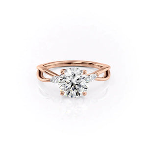 The Kelsey Set With A 2.5 Carat Round Lab Diamond