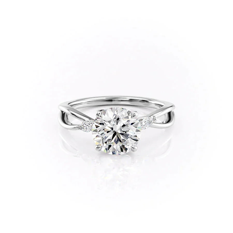 The Kelsey Set With A 1.5 Carat Round Lab Diamond