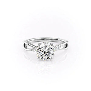 The Kelsey Set With A 3 Carat Round Lab Diamond