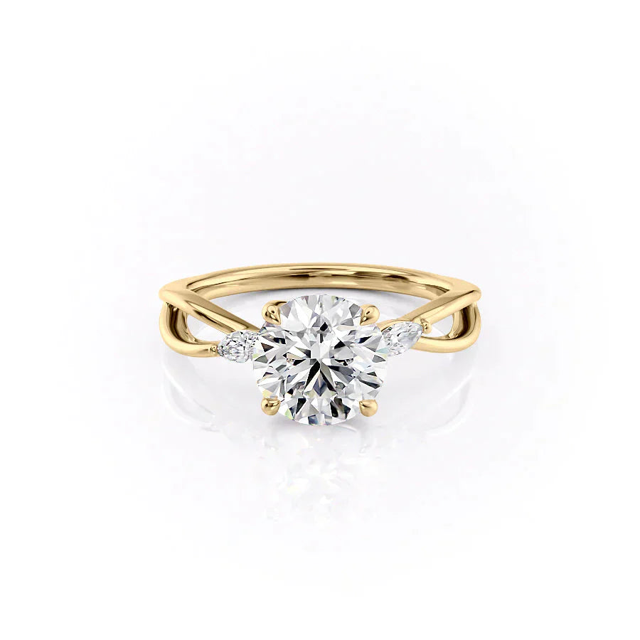 The Kelsey Set With A 2.5 Carat Round Lab Diamond