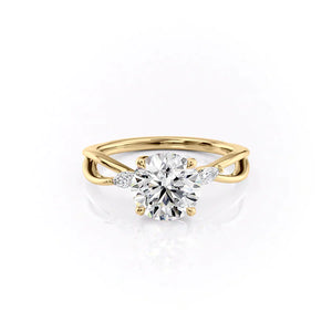 The Kelsey Set With A 1 Carat Round Lab Diamond