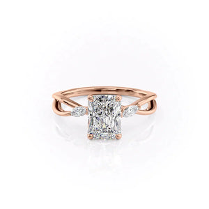 The Kelsey Set With A 1.5 Carat Radiant Lab Diamond