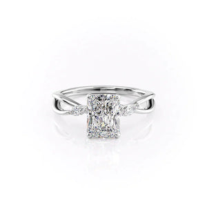 The Kelsey Set With A 2.5 Carat Radiant Lab Diamond