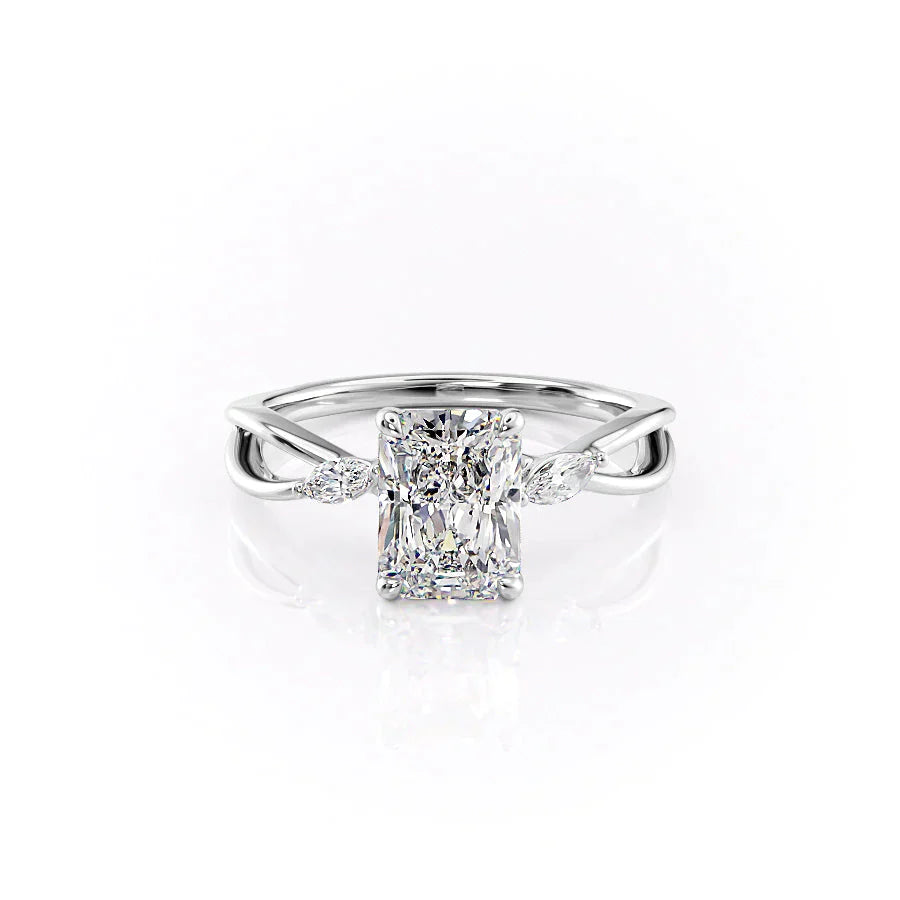 The Kelsey Set With A 1.5 Carat Radiant Lab Diamond
