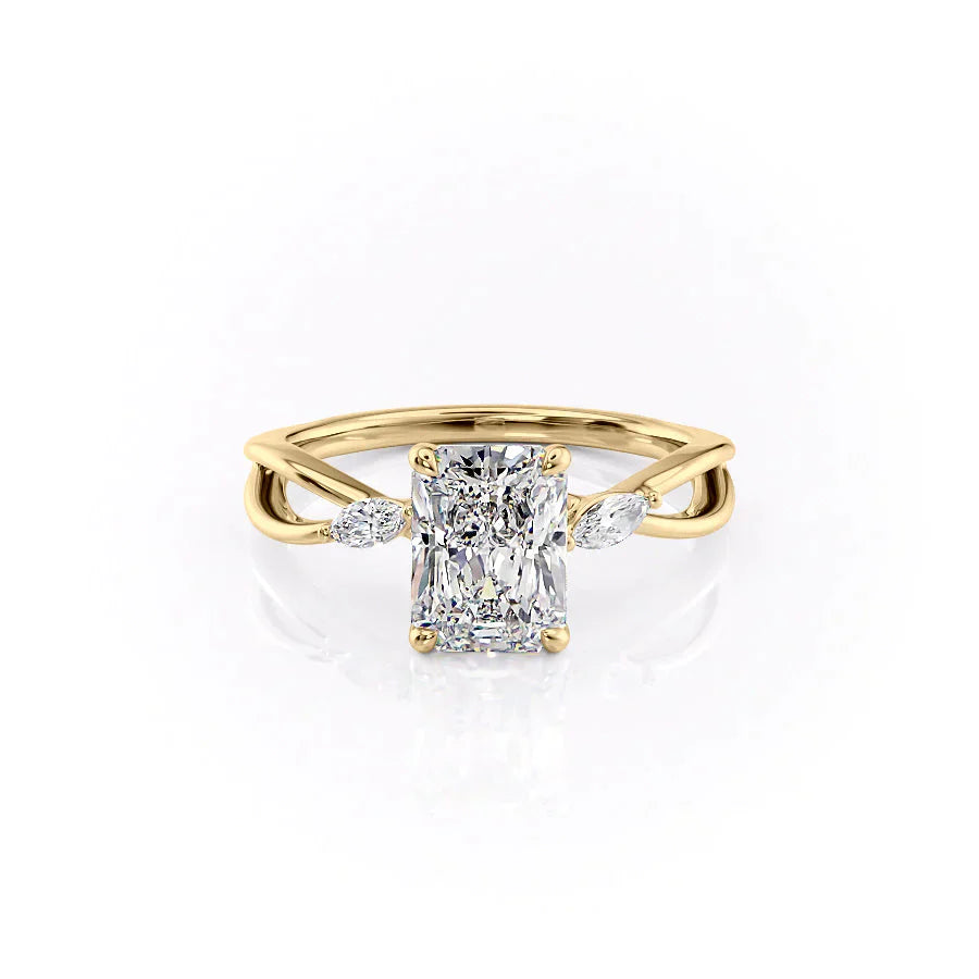The Kelsey Set With A 1 Carat Radiant Lab Diamond