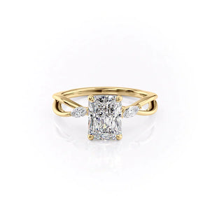 The Kelsey Set With A 1.5 Carat Radiant Lab Diamond